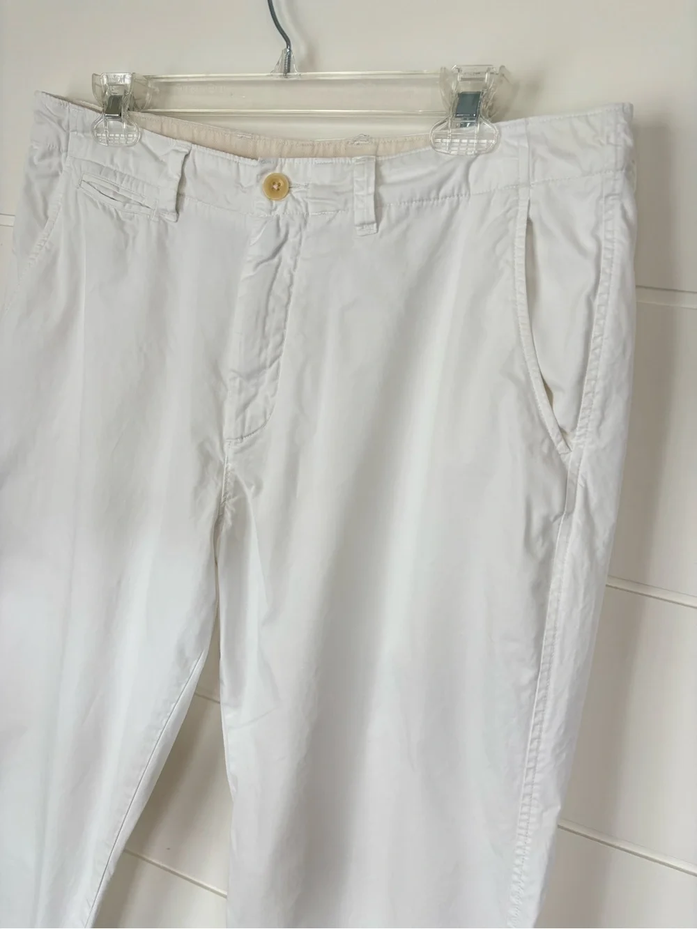 J. Crew 100% Cotton Classic White Men's Regular Fit Chino Pants Size 34x30